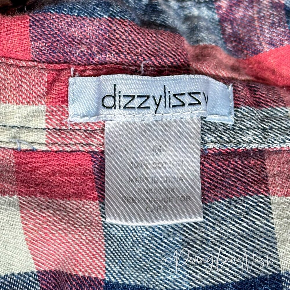 DizzyLizzy Plaid Distressed Button Down Shirt - Picture 7 of 9